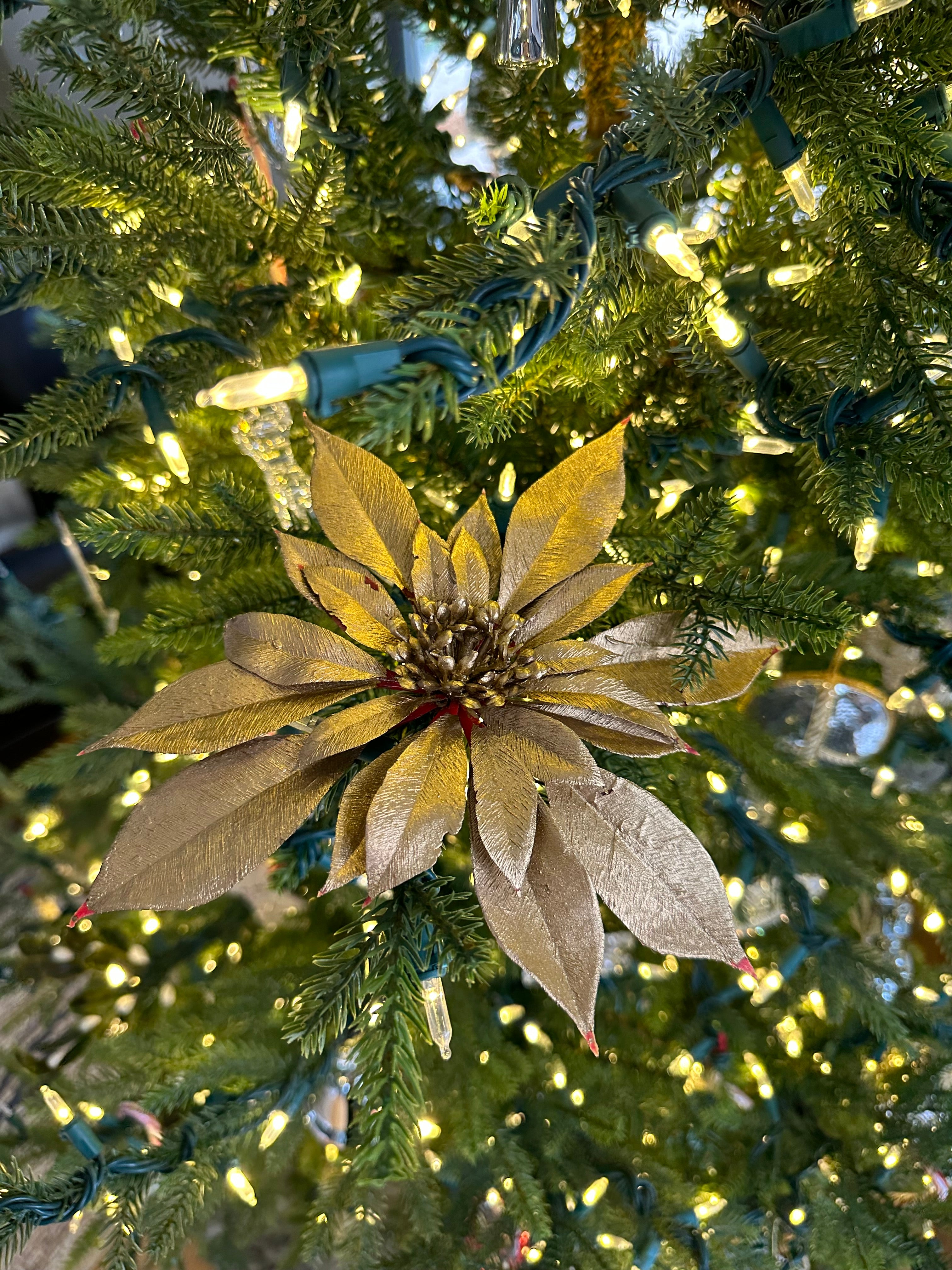 Vintage Gold Foil Poinsettia